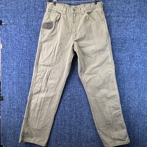 Riggs Work Wear Carpenter Pants Mens 34x30 Olive Green Cotton Relaxed Utility